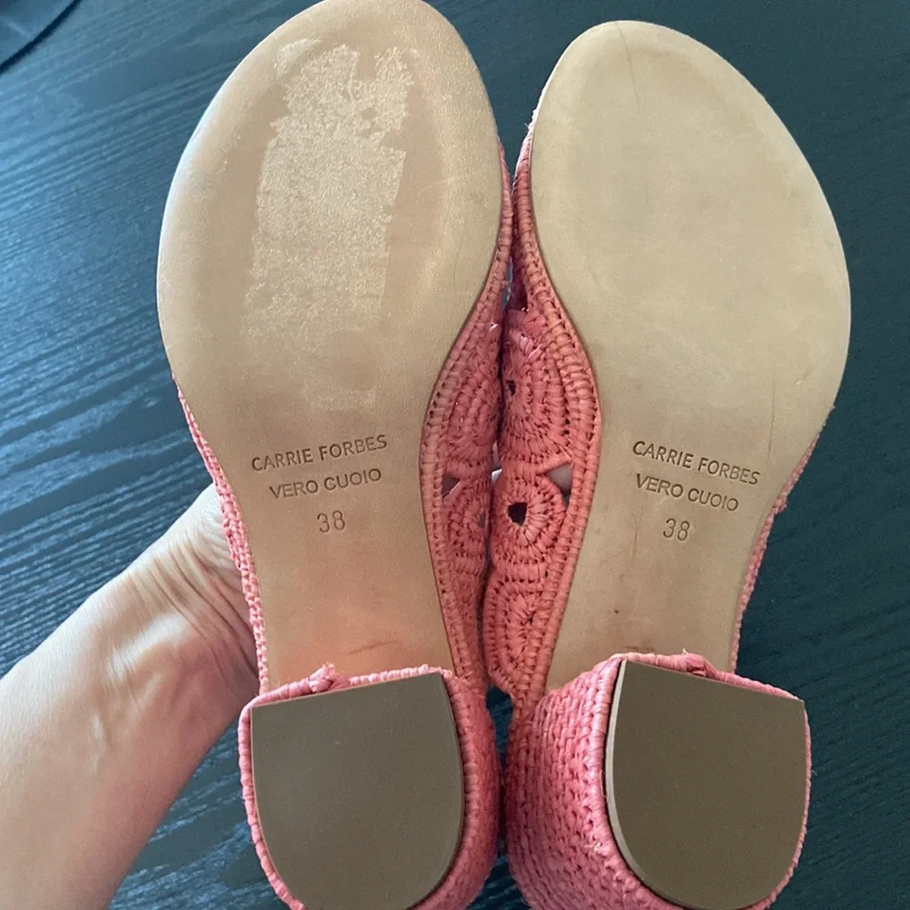 NEW never worn Carrie Forbes salmon pink heeled sandals size 8 38 - Picture 4 of 4